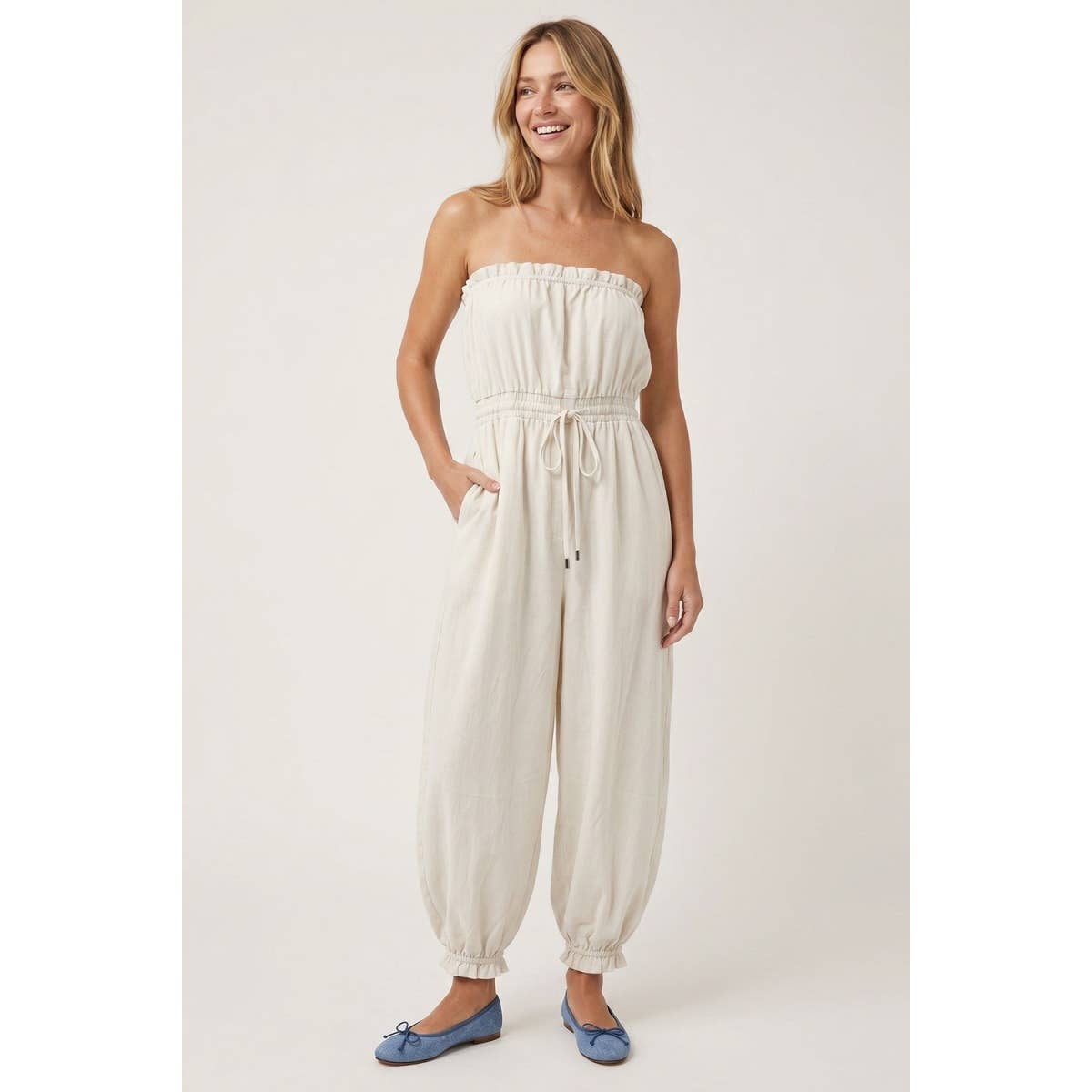 Strapless Balloon Leg Jumpsuit
