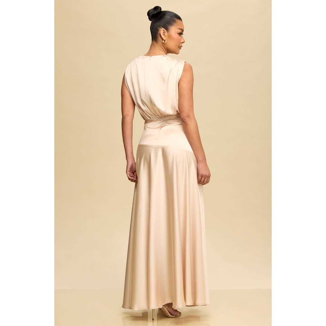 Satin Pleated Gown