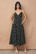 Polka Dot Triangle Open Back Dress