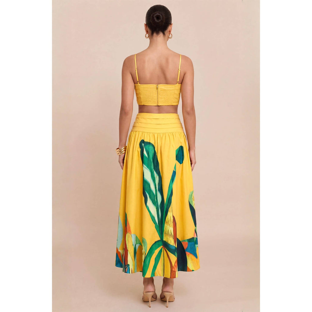 Palm Paradise Pleated Skirt Set