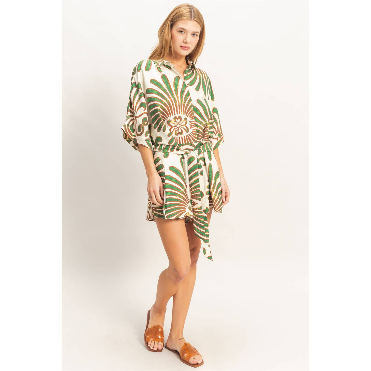 Button-Down Print Romper