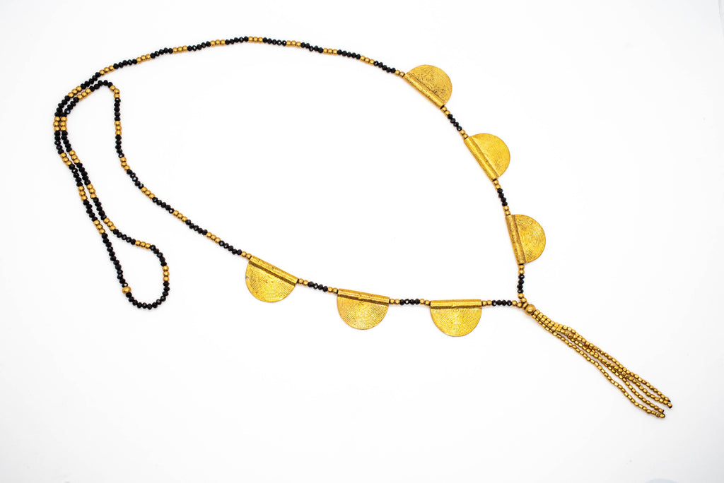 Beaded Half Moon Necklace