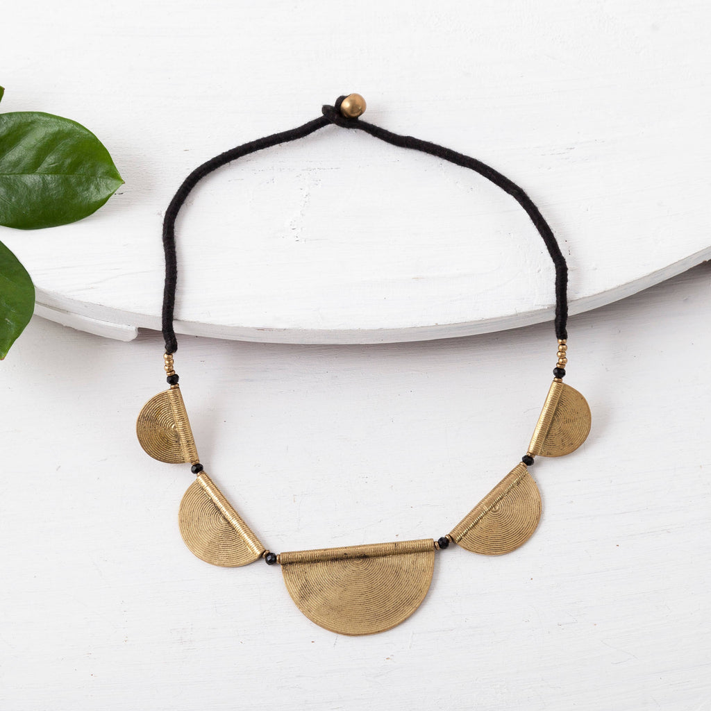 Brass Half Moons Necklace