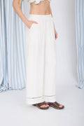 Ladder-Lace Wide-Leg Pants