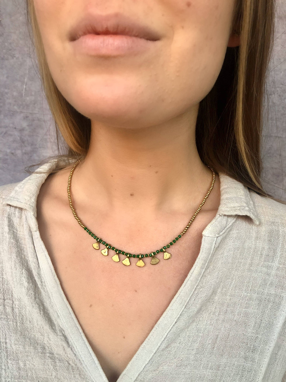 Triangle Drop Color Necklace