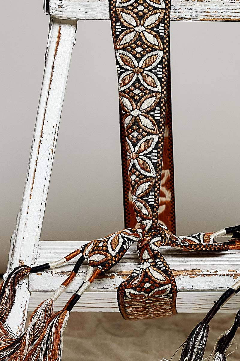 Floral Geometric Artisanal Bohemian Woven Statement Belt