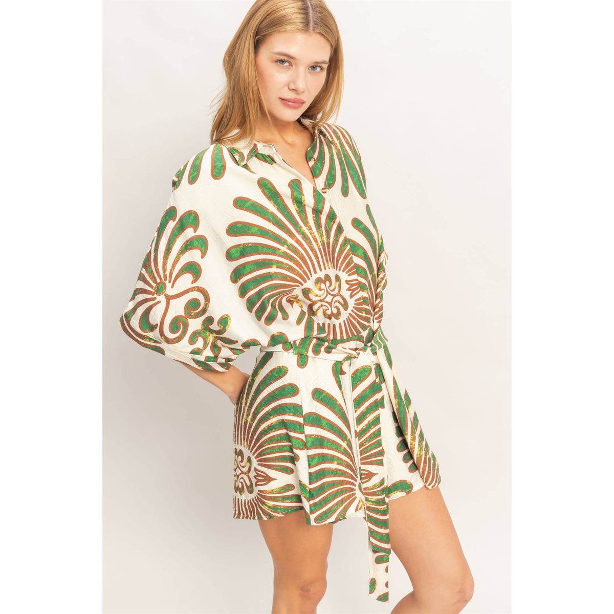 Button-Down Print Romper