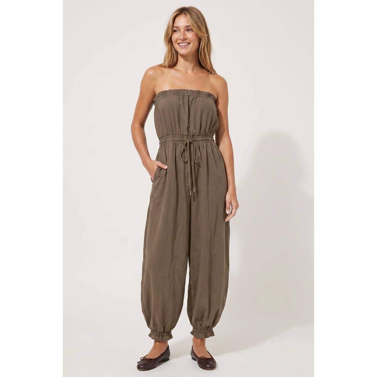 Strapless Balloon Leg Jumpsuit