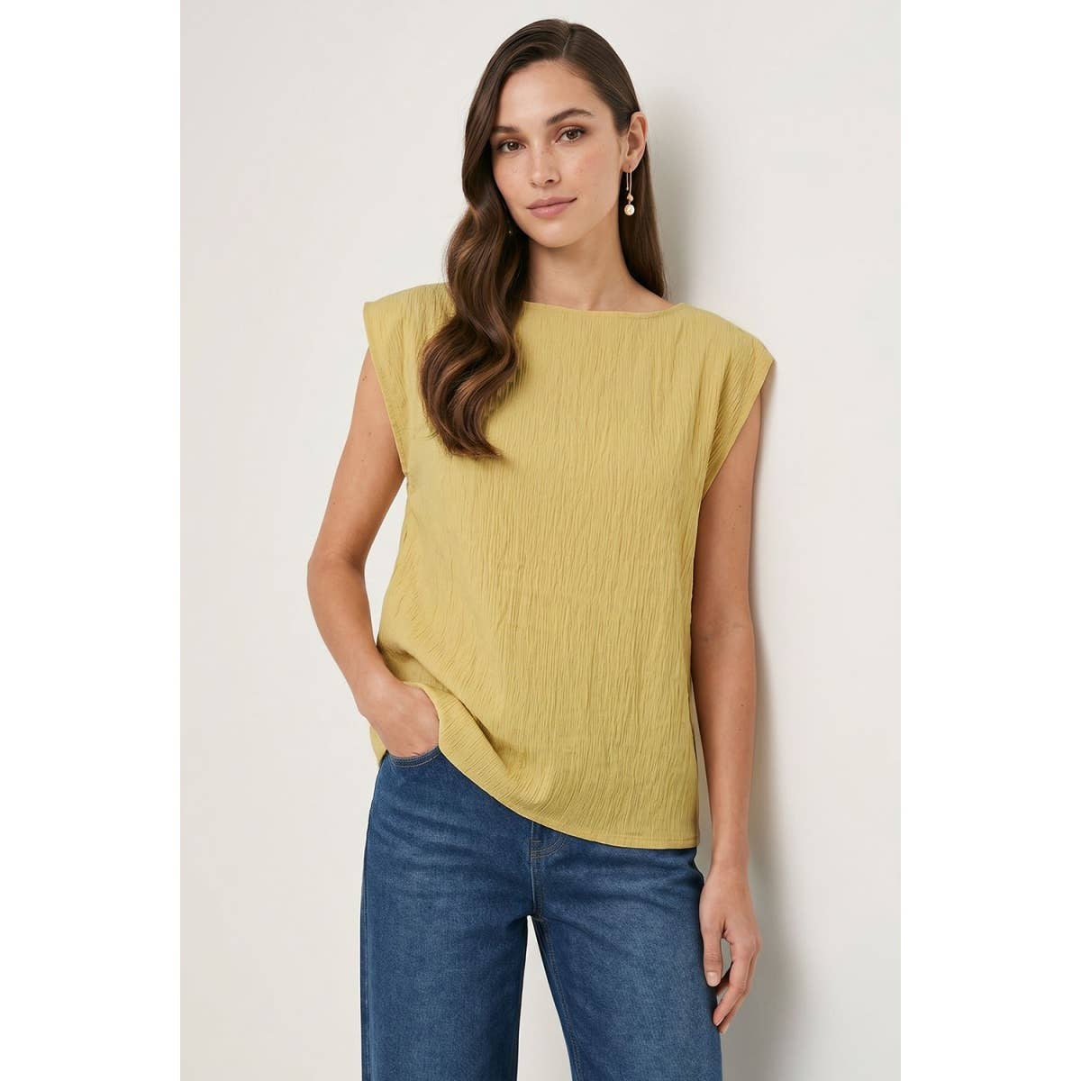 Textured Boat Neck Blouse