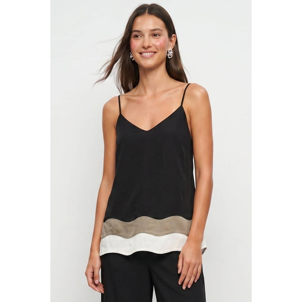 Wavy Colorblock V-neck Camisole