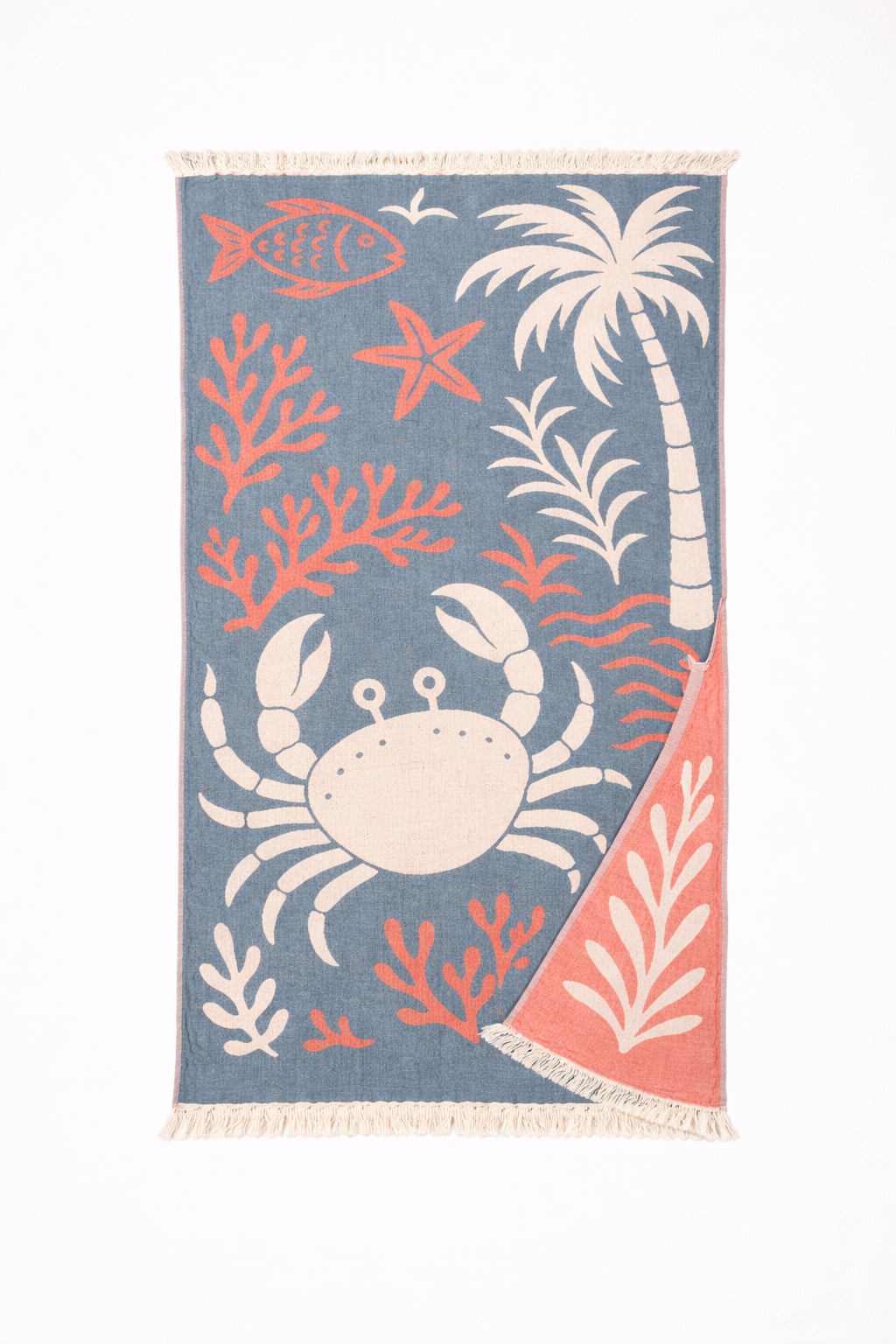 Tidal Crab Cotton Muslin Beach Towel