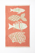 Harbor Fish Reversible Cotton Muslin Beach Towel