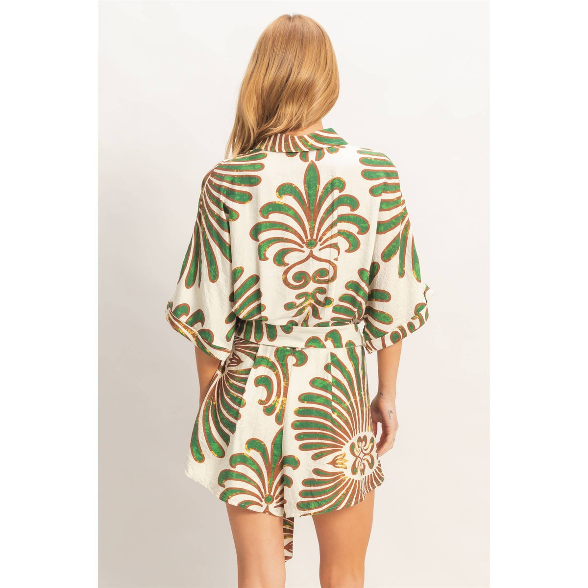 Button-Down Print Romper