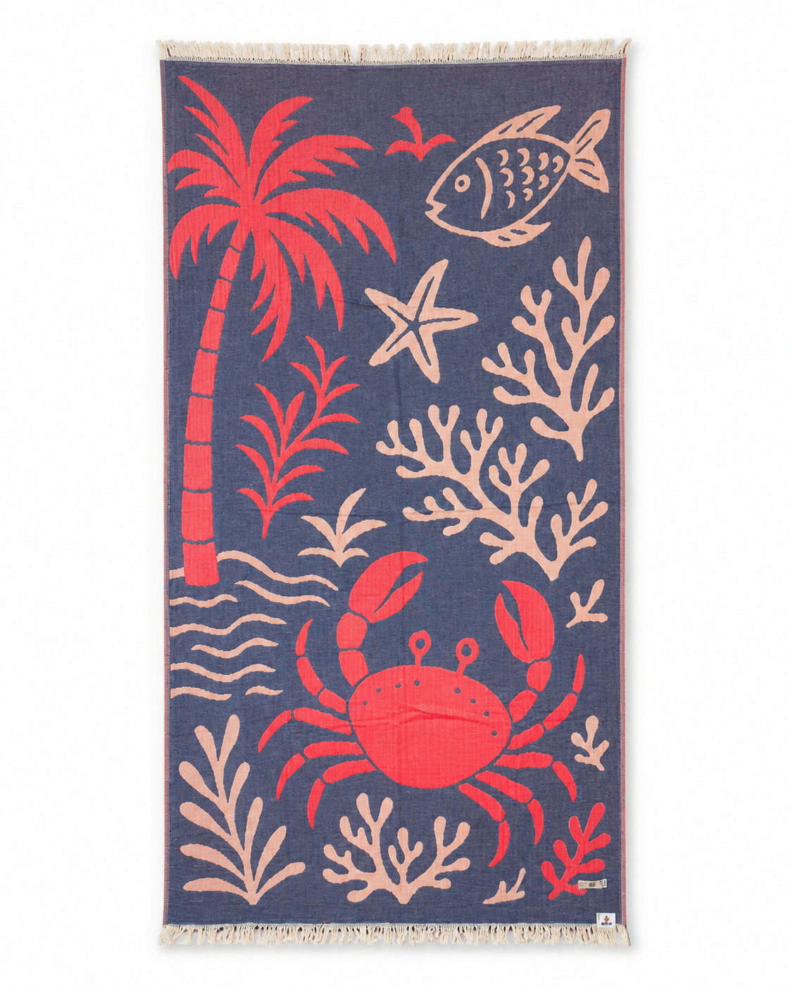 Tidal Crab Cotton Muslin Beach Towel
