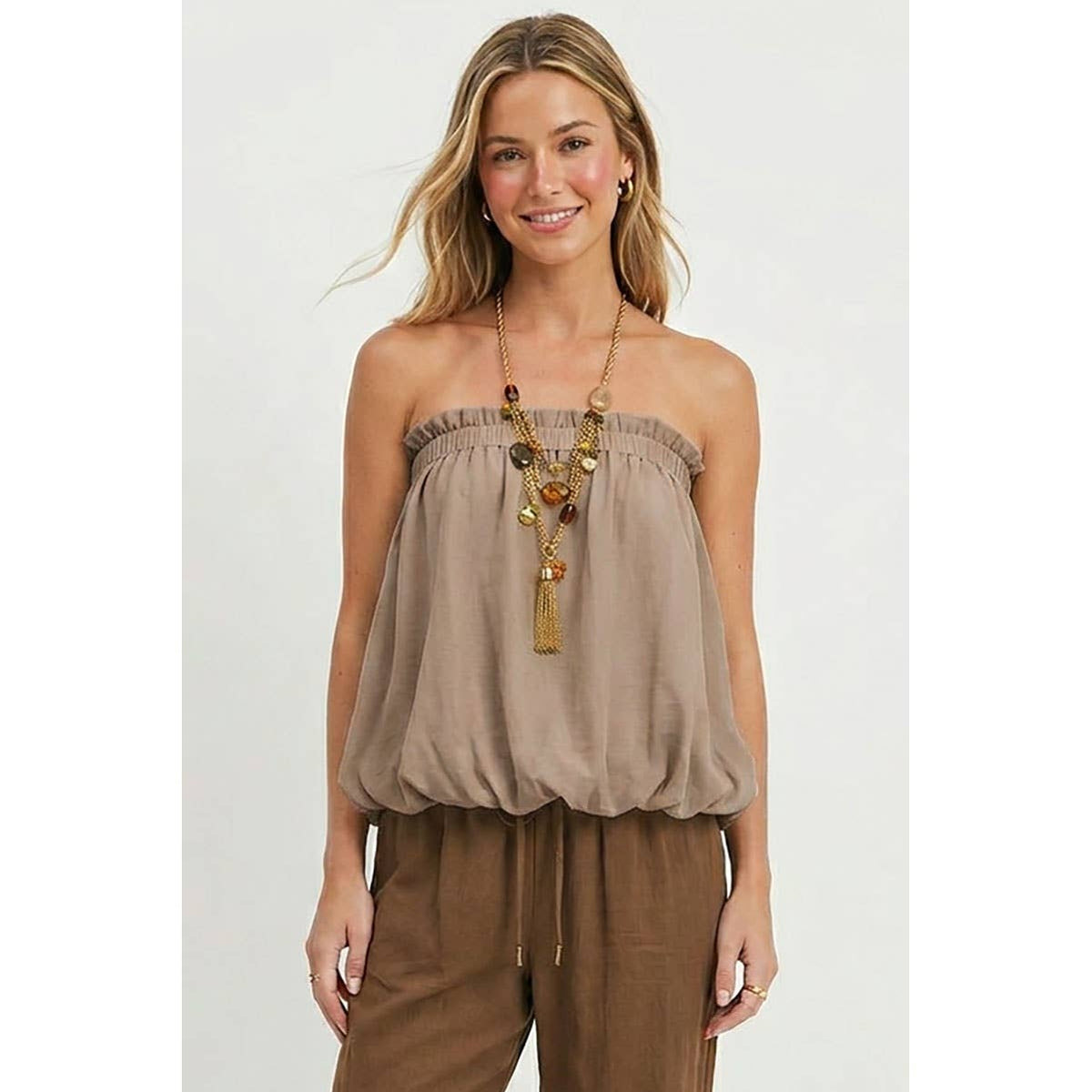Bubble Hem Tube Top